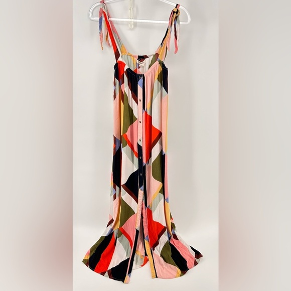 Billabong Rainbow Gate Maxi Boho Beachy Geometric Flowy Resort Dress Size M - Picture 4 of 12